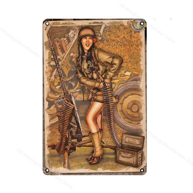 Vintage Classic Movie Tin Sign Retro Metal Plate Sexy Beauty Painting Wall Decor Airplane Plaque Pin Up Poster Room Decoration
