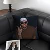 C-Chris Brownn Rapper Cushion Cover Natural Linen Organic Fabric Double-Sided Printing Sofa Home Decor Gift Pillow Case