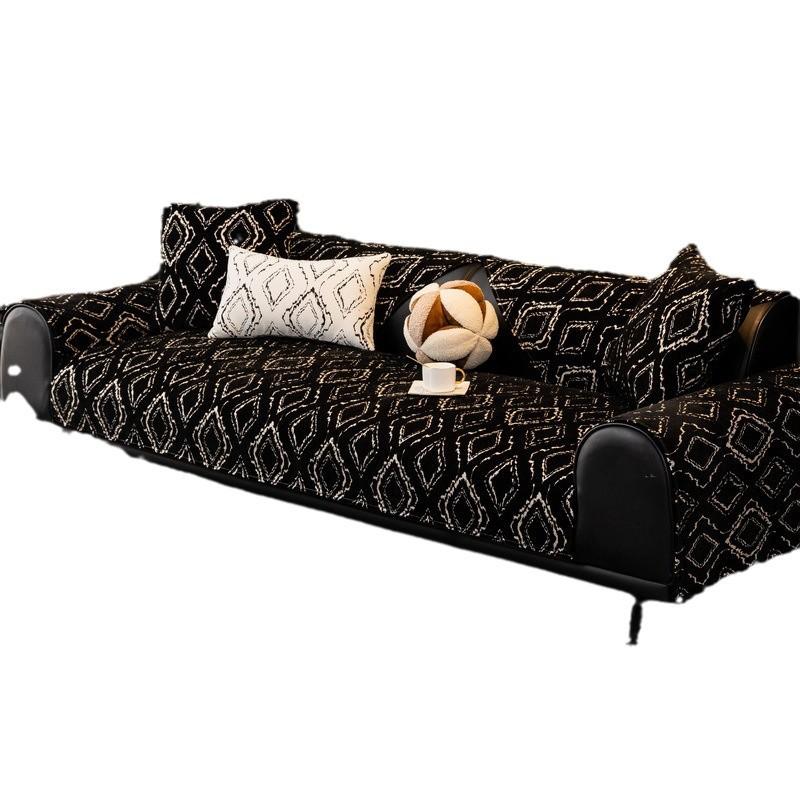 Retro Wind Chenille Sofa Cushion Four Seasons Universal Non-Slip Sofa Cover  New Straight Row Seat Cushion Cover