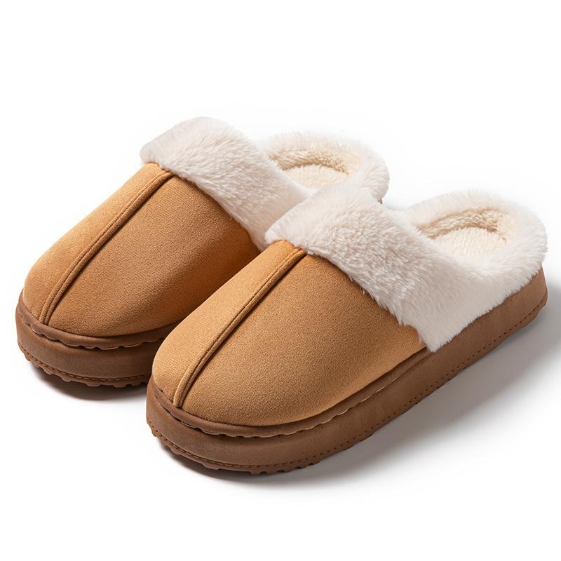 Casual Cotton Slippers Autumn and Winter Plush Can Be Plush Hair Dragging Surface Indoor Plush Warm Shoes