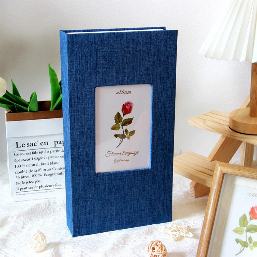 

1Pcs 300 Pockets Linen Photo Album Slip-in Interleaf Type 6 inch Photo Storage Book Picture Albums