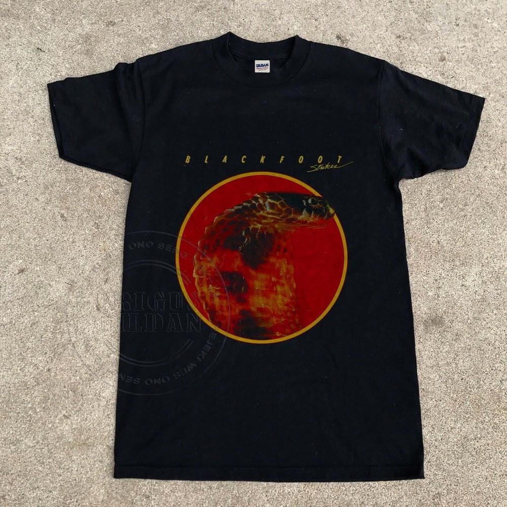 Vintage 70 s Blackfoot - Strikes 1979 rock  Black  Men S-234XL C278 Unisex T-Shirt XXL