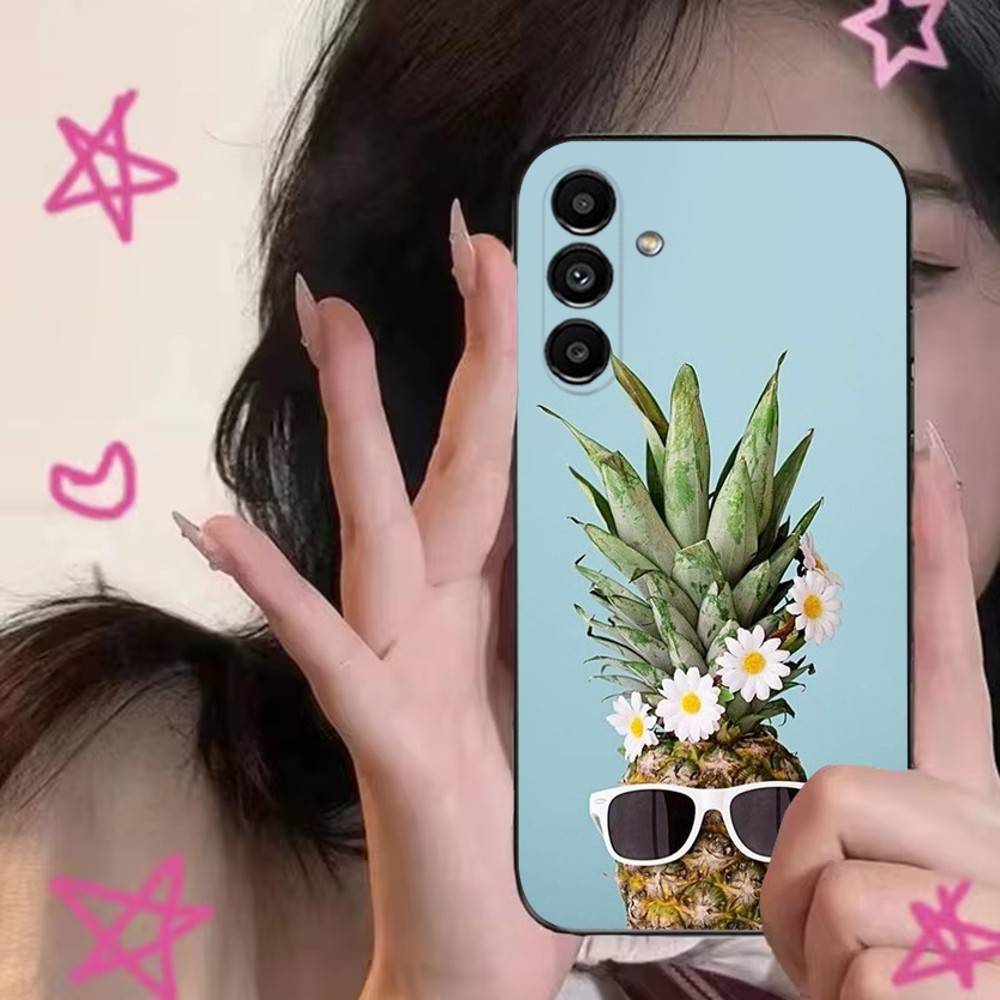 Summer Pineapple Phone Case For Samsung S24,S21,S22,S23,S30,Ultra,S20,Plus,Fe,Lite,Note,10,9,5G Black Soft Cover