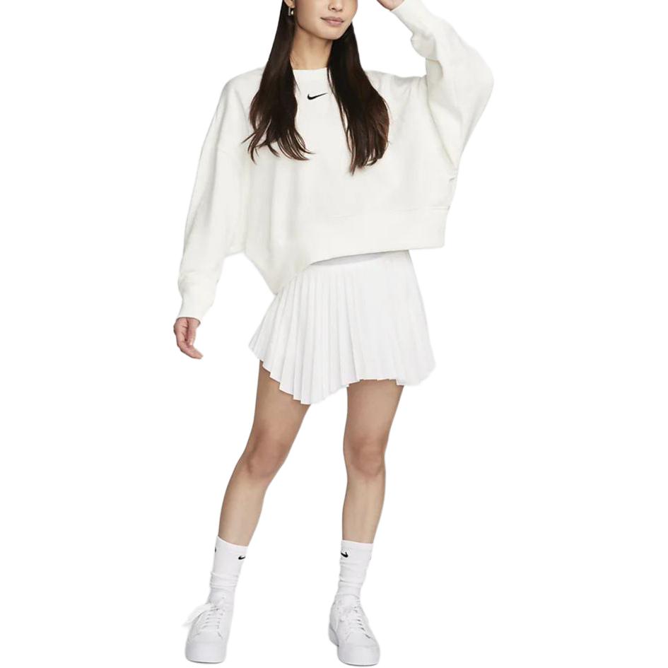 Nike Sportswear Phoenix Fleece Solid Color Crewneck Casual Long Sleeve Sweatshirt Women Sweatshirt Sail FZ6810-133