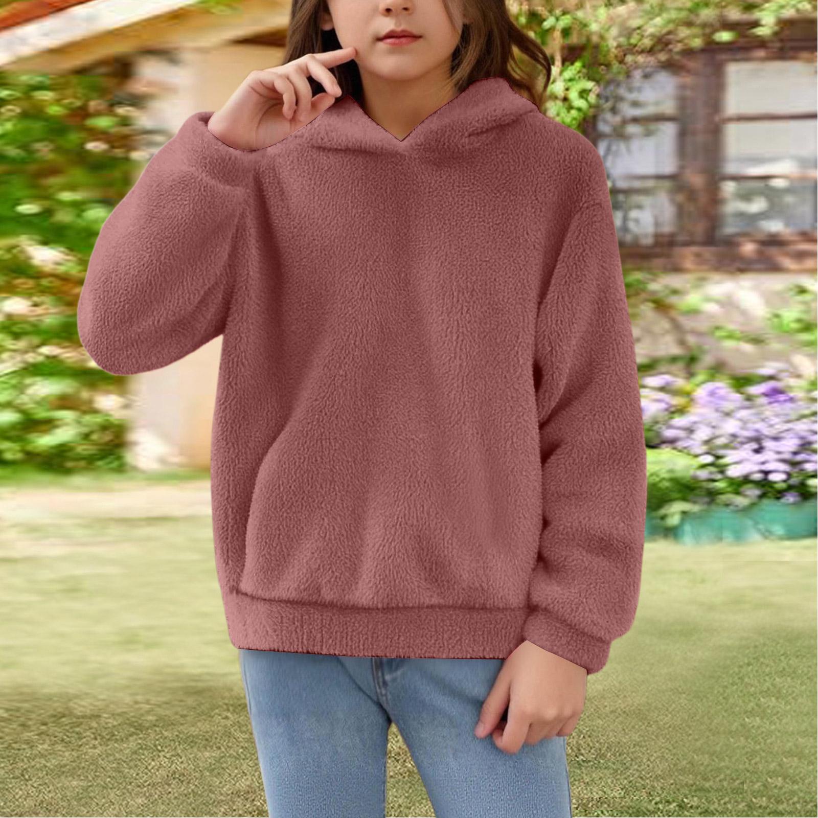 

Девичья толстовка с капюшоном с кроличьими ушками - Теплая флисовая толстовка 170