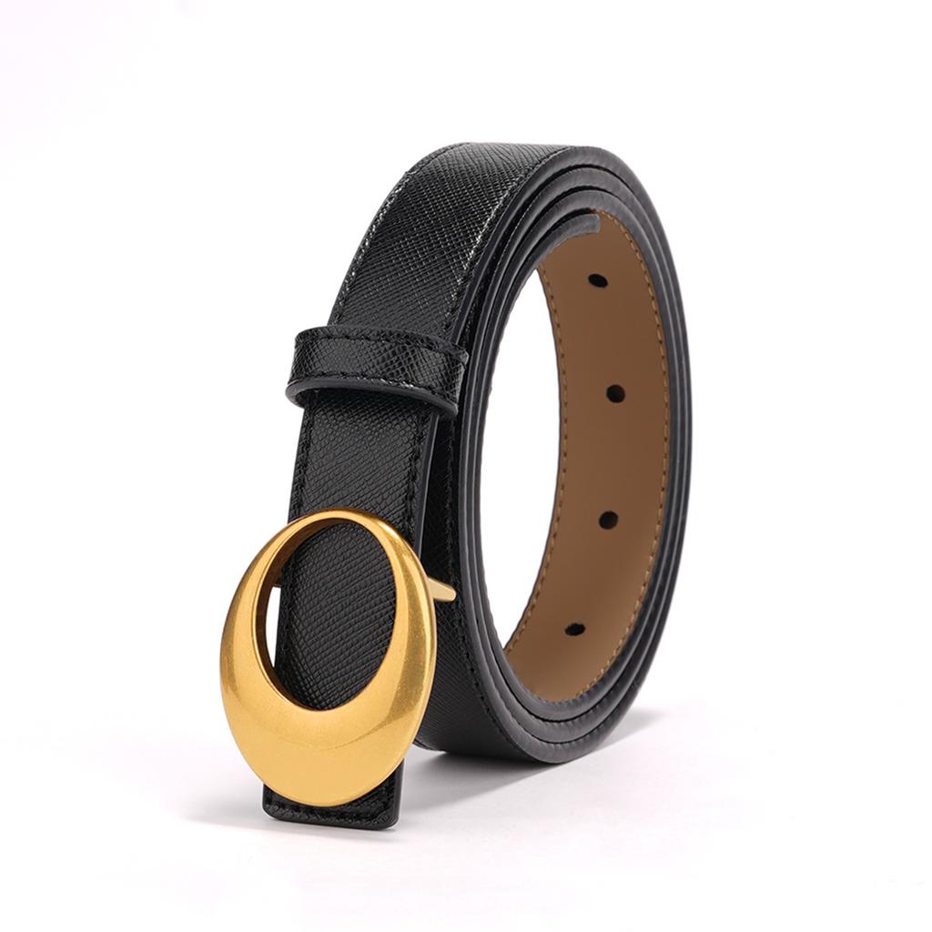 Genuine Leather Belt New Double-sided Fashion Women's Cowhide Belt Women's Versatile Letters Trendy Korean Version Belt Women