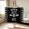 Brooklyn Nets Logo Print Flannel Blanket High Quality Warm Comfortable Cover for All Seasons Perfect for Gifts Home Decor