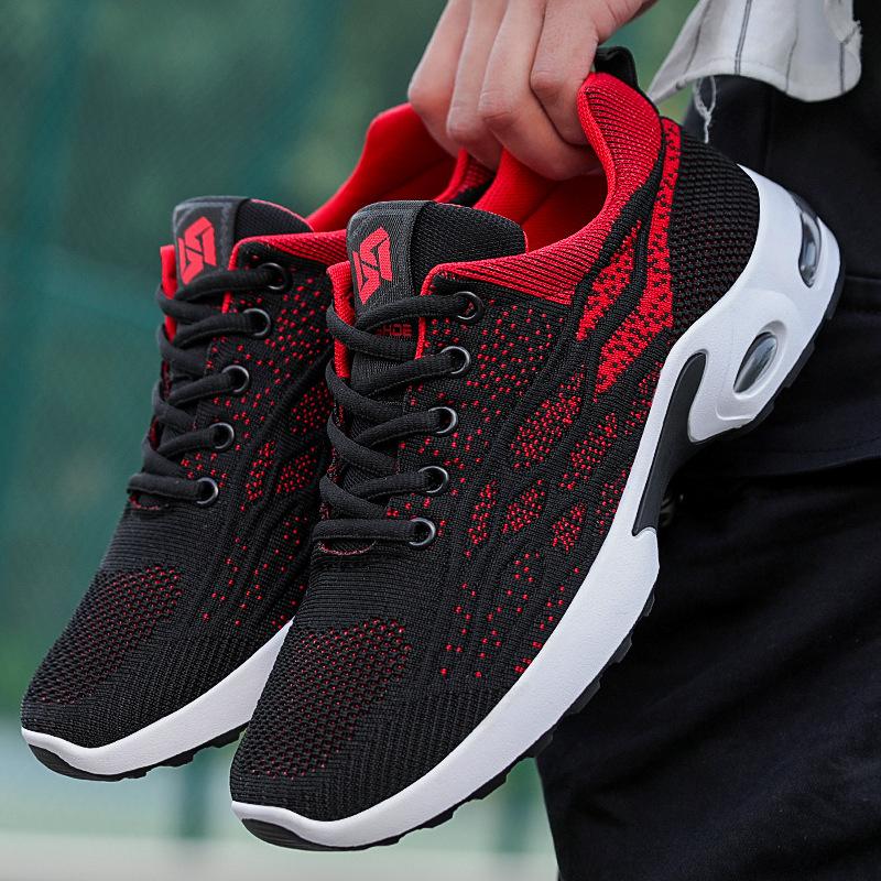 Men's Shoes Spring New Casual Sports Shoes Factory Soft-soled Student Air Cushion Shoes 2025 Fly-woven Sports Shoes Men