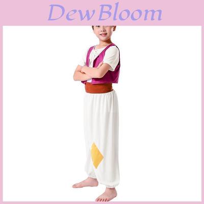 2023 New Halloween Aladdin Genie Prince Children's Cosplay Costume Arabian Nights Full Set Outfit Polyester Fabric