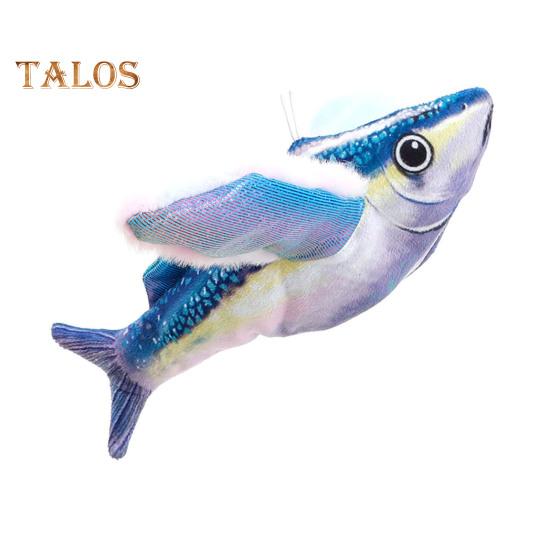 1 stk/2 stk Interaktiv fisk med flagrende vinger Katteleke Elektrisk berøringsaktivert plysjfisk med lyd Oppladbar kvitrende leke for innekatter