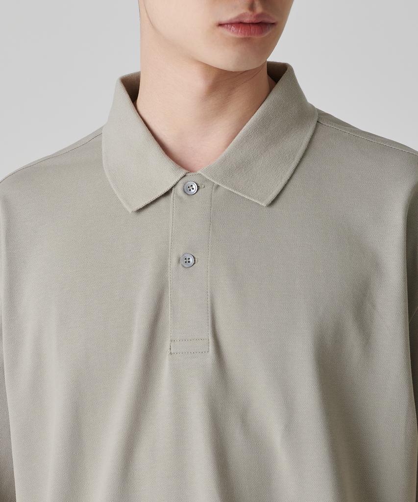 MUSINSA STANDARD [Cooltandard] Oversized Pique Polo Shirt [Grayish Beige]