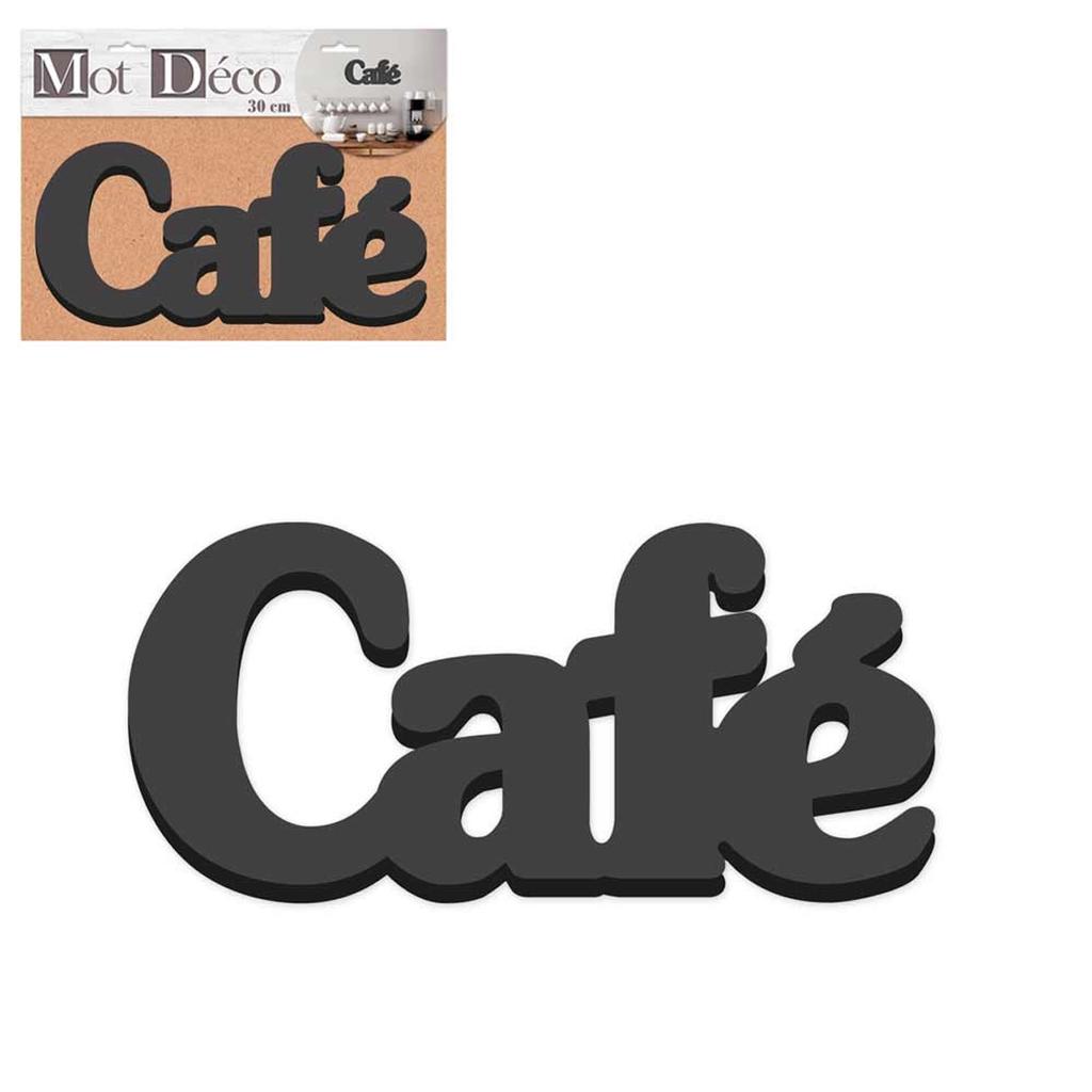 Les Trésors De Lily [Q6571] - 3D Wooden Decorative Word 'Coffee' Black - 30x13. 5x1. 5cm