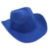 Adjustable Lightweight Wide Brim Solid Woven Panama Curled Straw Western Cowboy Visor Sun Hat With Accessories for Seaside Beach