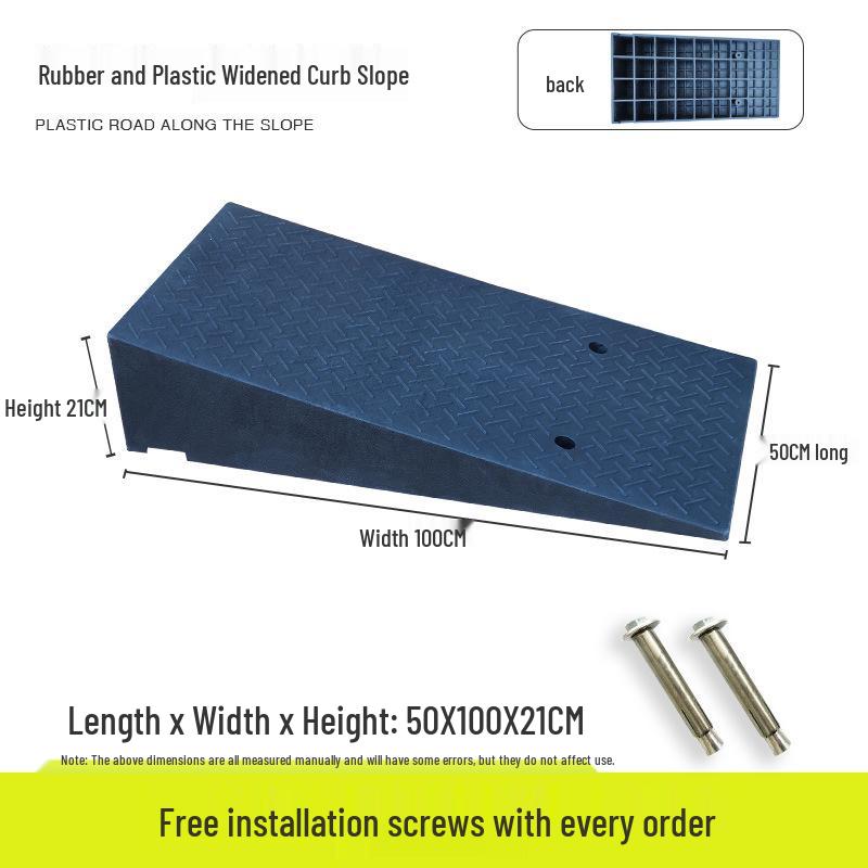 Portable Rubber-Plastic Curb Ramp Mat for Car