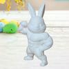 Easter Muscle Bunny Figurine Cute Mini 3D Printed Bunny Statue Collectible Rabbit Ornament for Spring Home Table Shelf Decor