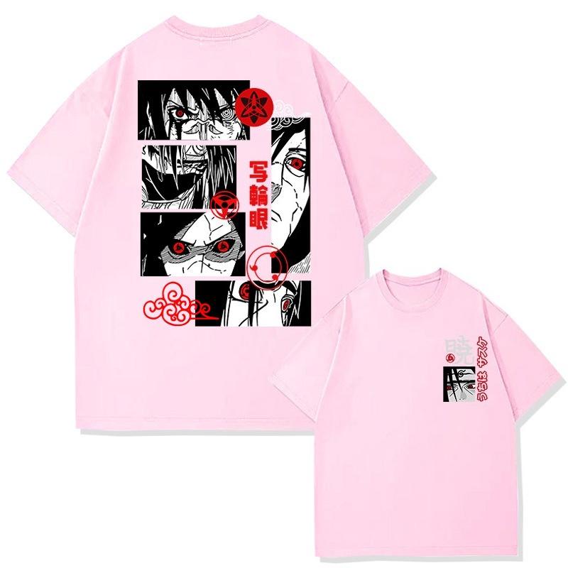 Trendy Brand Hot Selling Childrens Tshirt Japanese Anime Naruto Pure Cotton Doublesided Printed Parentchild Tshirt