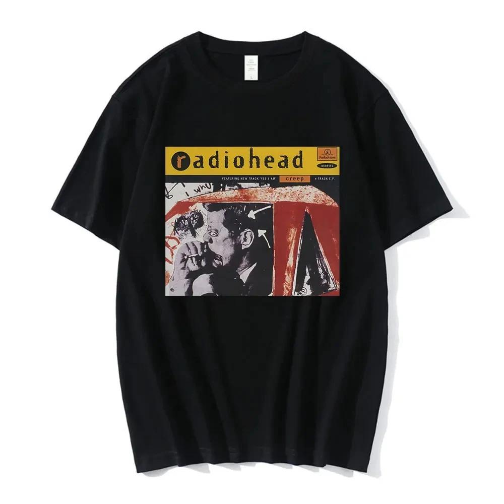 Vintage Rock Band Radiohead T Shirt Men 100% Cotton T-shirts Hip Hop The Bends Music Album Print Tee Shirt Oversize Top