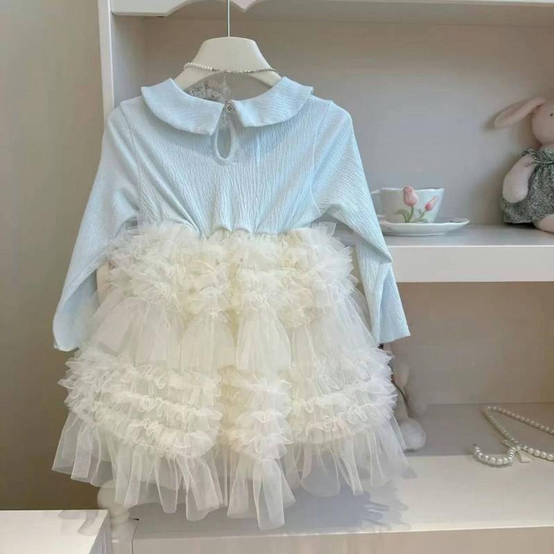 Girls Princess Dress 2026 Long Sleeve Lace Bow Party Toddler