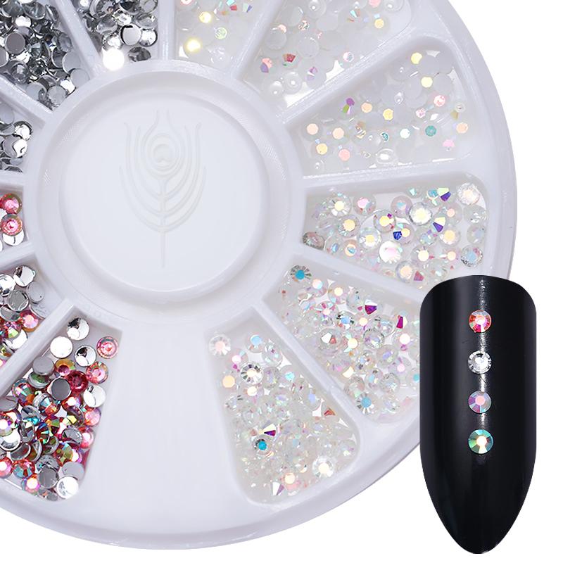 Mixed Color Nail Art Glitter Rhinestone Crystal Gems Jewelry Bead Manicure Decoration Accessories Nail Supplies For Professional