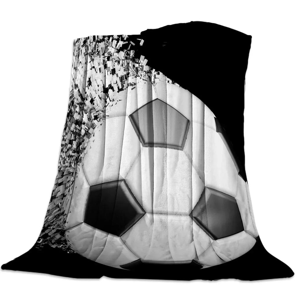 Flannel Blankets Soccer Throw Blanket Balls Football Design Blanket Warm Throws Sofa Bed Home Bedspread Travel Fleece Blanket