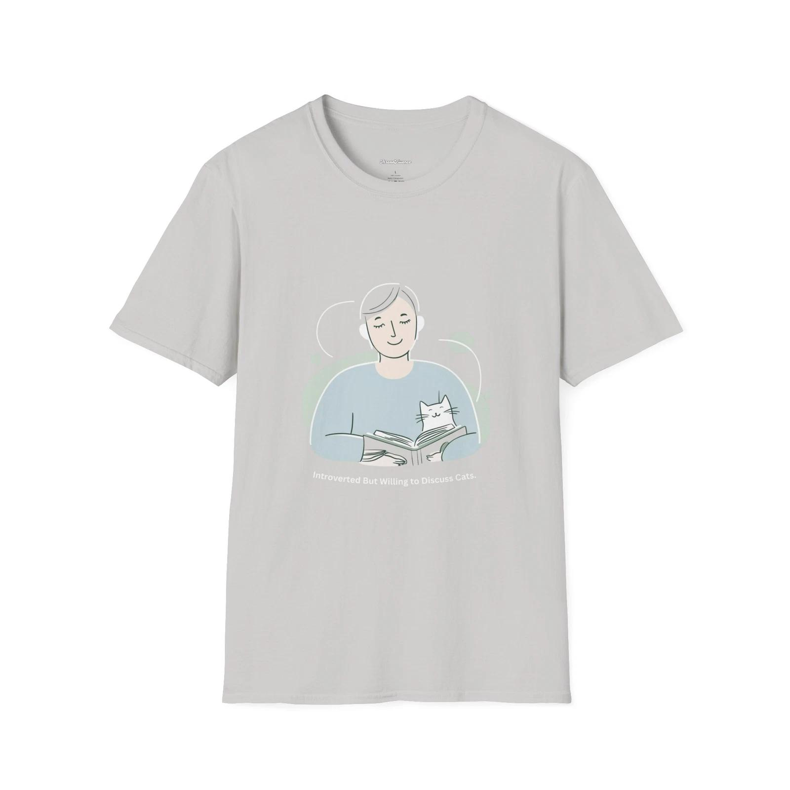 Introverted But Willing to Discuss Cats T-Shirt, Funny Cat Lover Tee, Simple 2XL