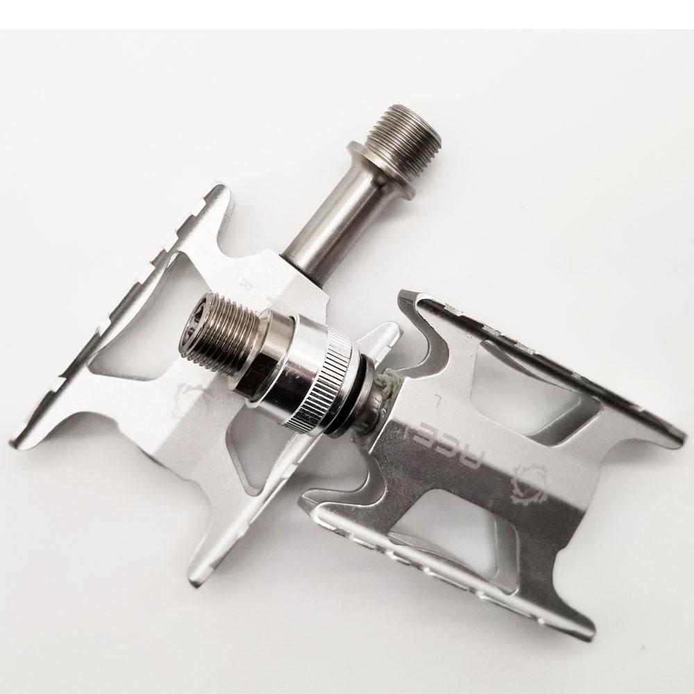 2 size ultralight 158g bicycle pedal for Brompton bike black/silver color aluminum + titanium axis 1pair