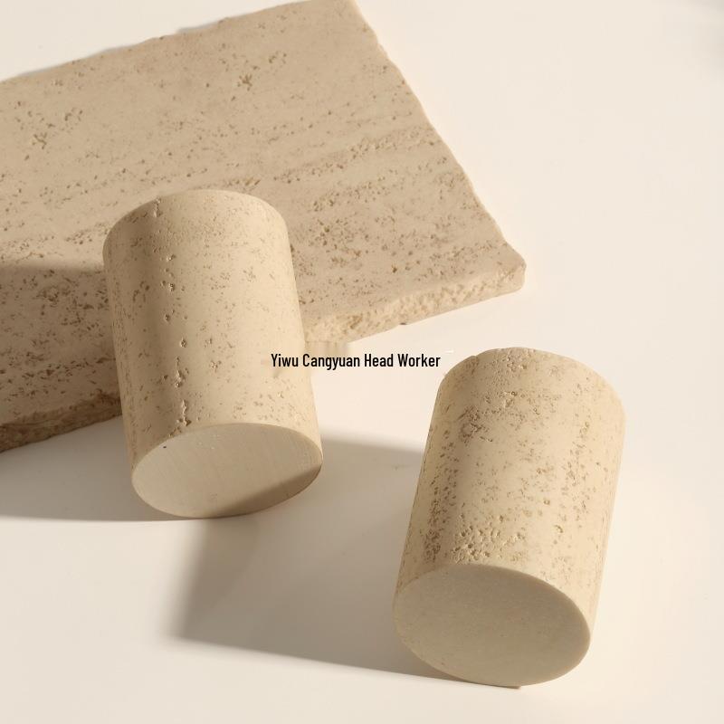 Travertine 4-Piece Bathroom Set: Mouthwash Cup, Toothpaste Holder, Electric Toothbrush Rack