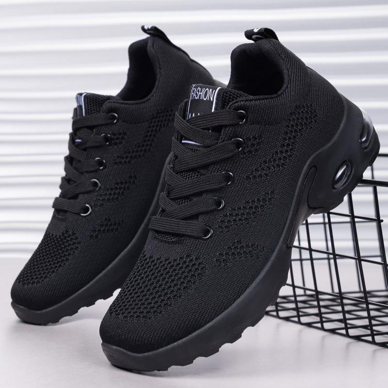 Women's shoes large size shoes children's casual air cushion running shoes breathable fly-woven mesh shoes air cushion single shoes