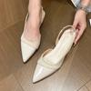 Elegant Women Pointed Toe Heeled Sandals Sexy Luxury Shoes 2025 New Designer Summer Woman Slippers Pumps Sandalias Mujer