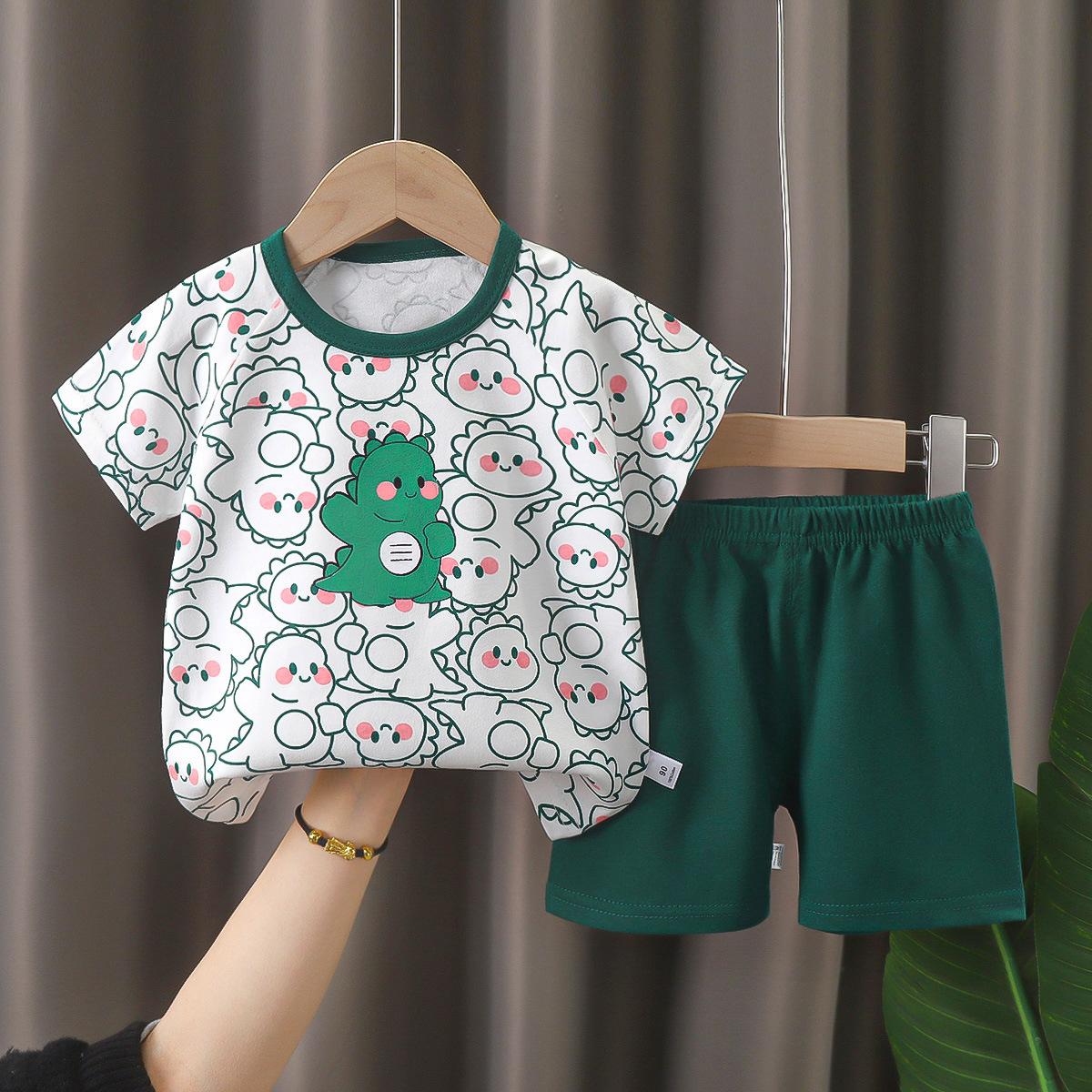 

Children s Cotton Short-sleeved Sets - Summer Boys And Girls T-shirt Sets 100cm
