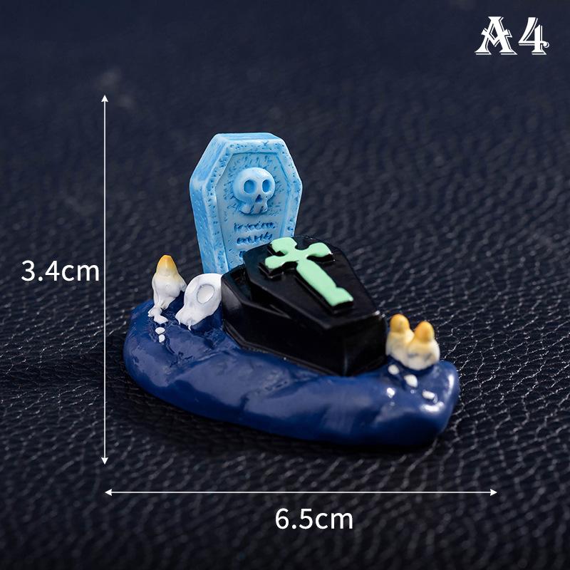 Cute Halloween Micro Landscape Miniature Figurines Resin Craft Mini Fairy Garden Ornaments Cute Pumpkin Ghost Decoration