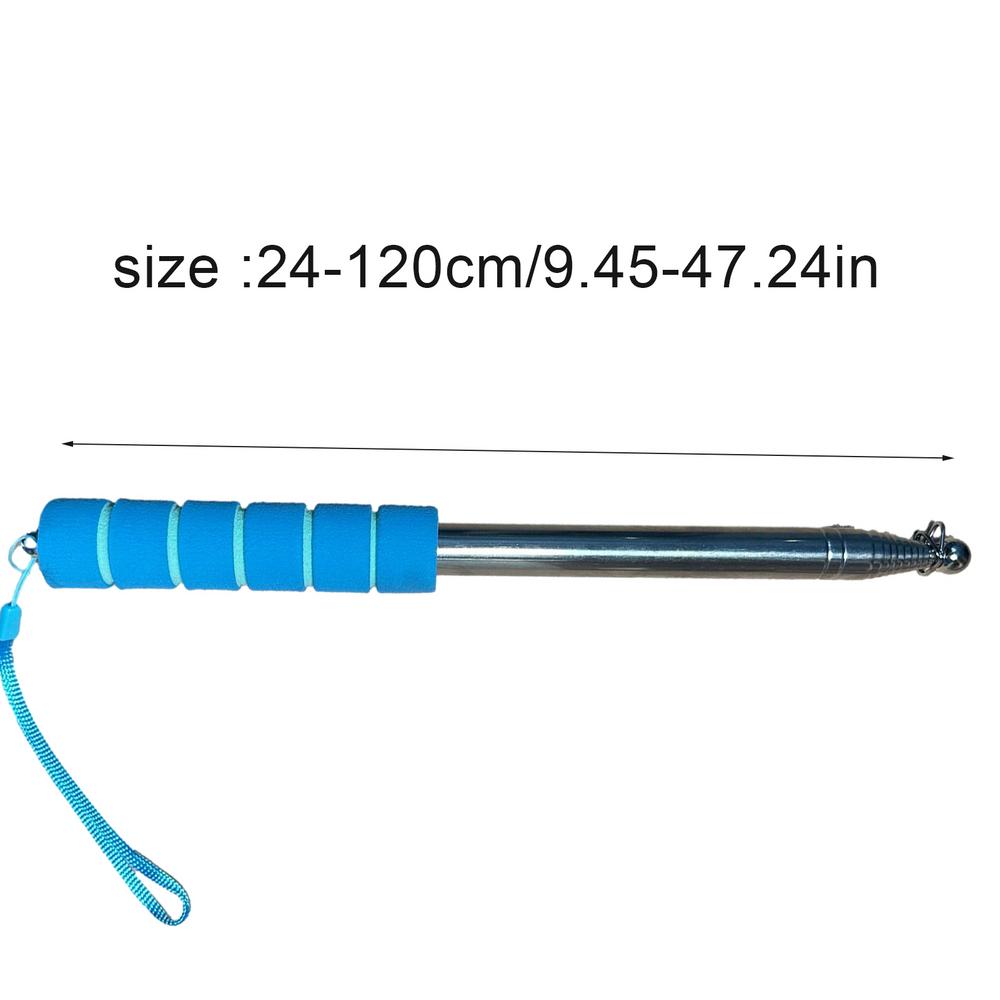 Handheld Flag Pole Portable Banner Flag Pole Stainless Steel Telescopic Banner Flag Pole 3.9FT Tour Guide Flag Pole Teaching синий