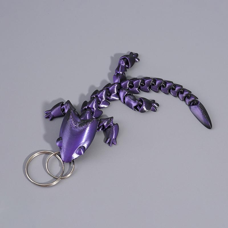 Adorable Multi Jointed Keyrings Creative 3D Printed Gecko Figurine Keychain Unique Backpack Decoration Accessories Gifts