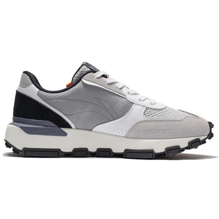 נעלי ספורט קז'ואל קלאסיות Li Ning עם ריפוד, נמוכות, לגברים, אפור-לבן AGCS093-1