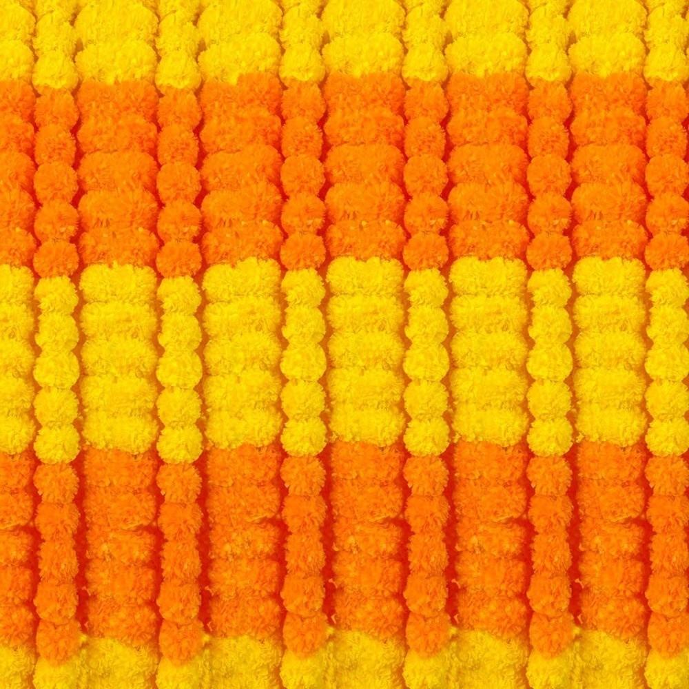 1.5m Halloween Marigold Garland Wedding Decor Diwali Accessories Home Room Decor Hanging Longevity Chrysanthemum