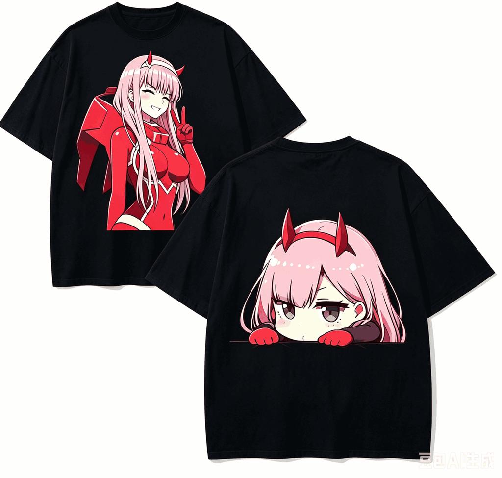Darling In The Franxx Anime Lover TShirt Harajuku Cotton NewModel High Street Oversized Unisex Short Couples Streetwear Trendy