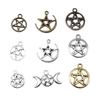 20pcs Charms Hollow Pentagram Star Antique Bronze Silver Color Pendants Antique Jewelry Making DIY Handmade Craft