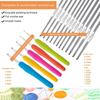 Mdoker 95pcs Knitting Needles Kit&Crochet Hooks Set 36 Straight Bamboo Knitting Needle 12 Small Size Lace Crochet Hook 5 Ergonomic Crochet Needles