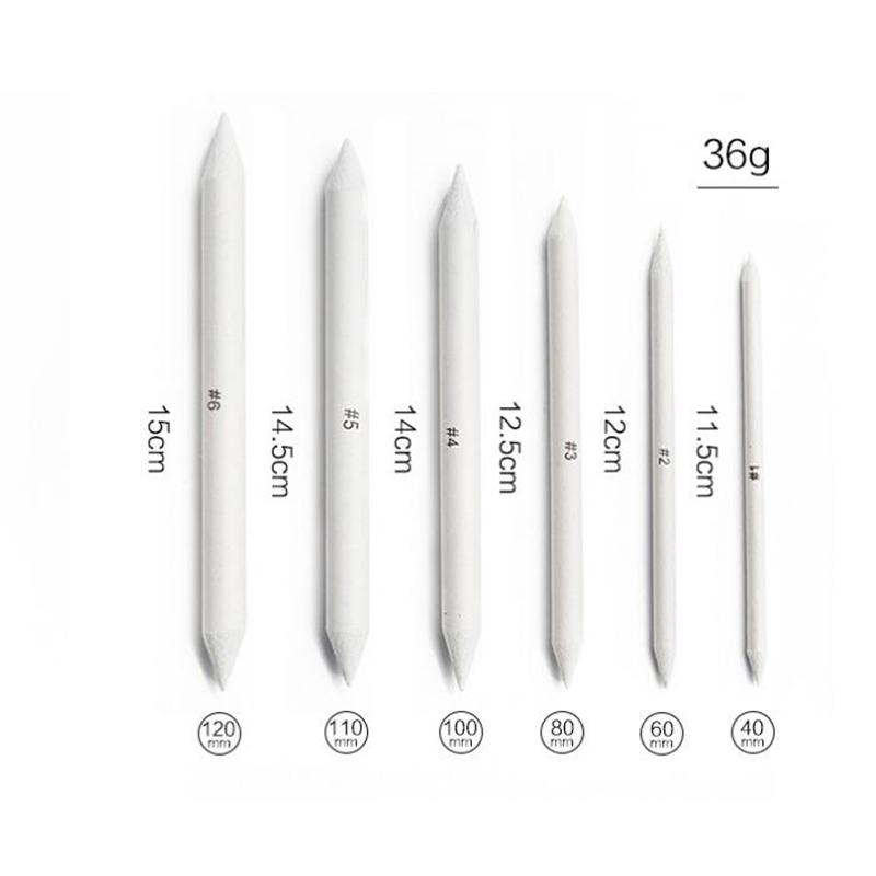 6 PCS Artist Blending Paper Stumps Tortillion Art Blenders Paper Sandpaper Drawing Charcoal Graphite Sketcking Tool