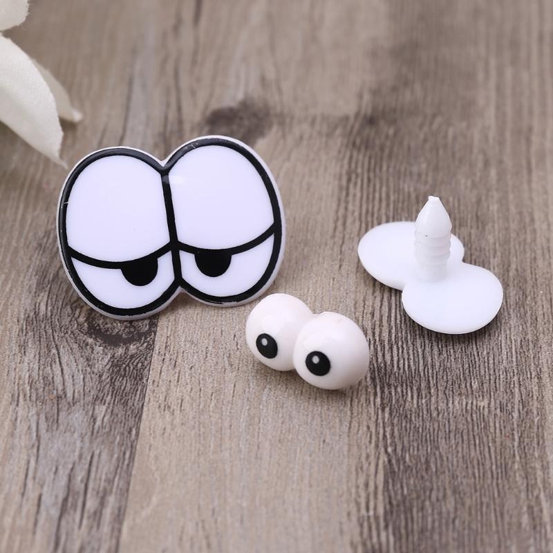 Large Mixed Packaging Cartoon Eyes Black Eyes White Base Plastic Children's Crafts Model Dolls Toys Ornaments AdornmentL