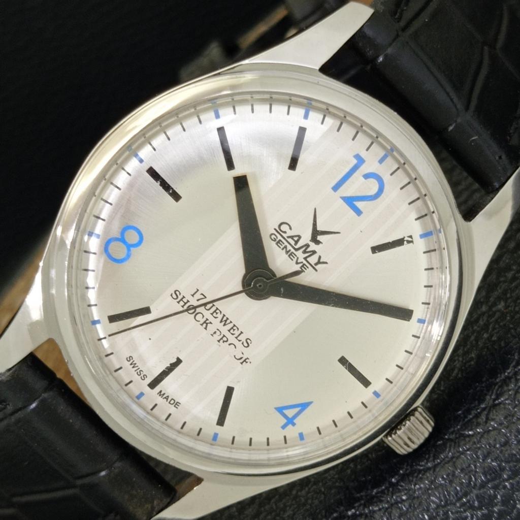 

VINTAGE CAMY HAND-WINDING SWISS MENS SILVER COLOR DIAL WATCH a500406-2 R151c-a500406