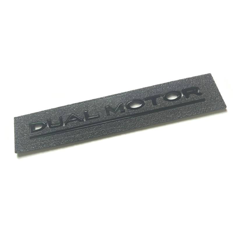 DQMN8 3D Raised DUAL MOTOR Emblem for Tesla Model 3 Y X S,Car Rear Trunk ABS Decal Emblem Stickers Automobile Refitting Mark