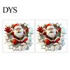 Removable PVC Decals for Bedroom 3D Santa Wall Sticker, Christmas Decal Realistic Breaking Through The Scratch Resistant Seasonal Effect Self-Adhesive