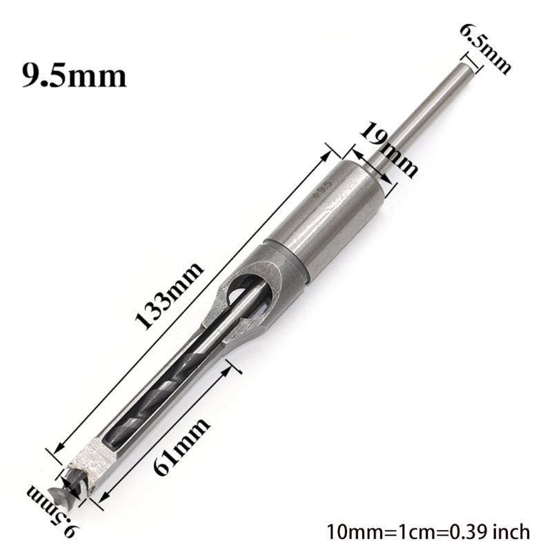 Square Hole Mortise Chisel Drill Bit Tools 6.4 mm/8mm/9.5mm/12.7mm/14mm/16mm Round Strong Square Hole Drill Bit