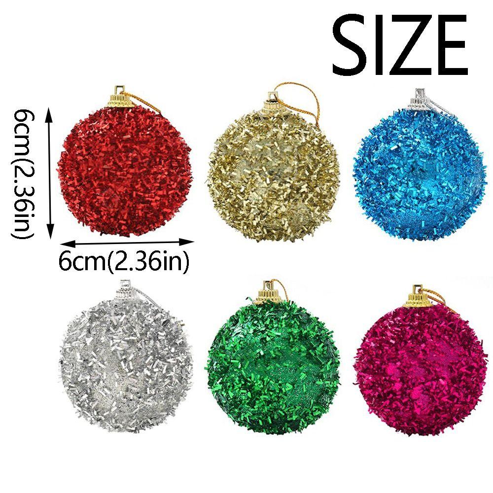 6Pcs/Set Creative Christmas Decoration Pendant Shiny Solid Color Xmas Tree Hanging Pendants Shatterproof 6cm