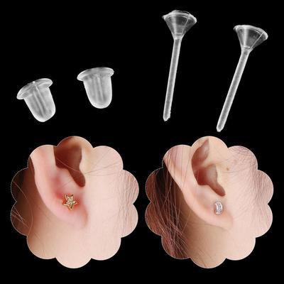 Transparent New Jewelry Findings Rubber Plug Earring Earring Back Stoppers Ear Post Nuts