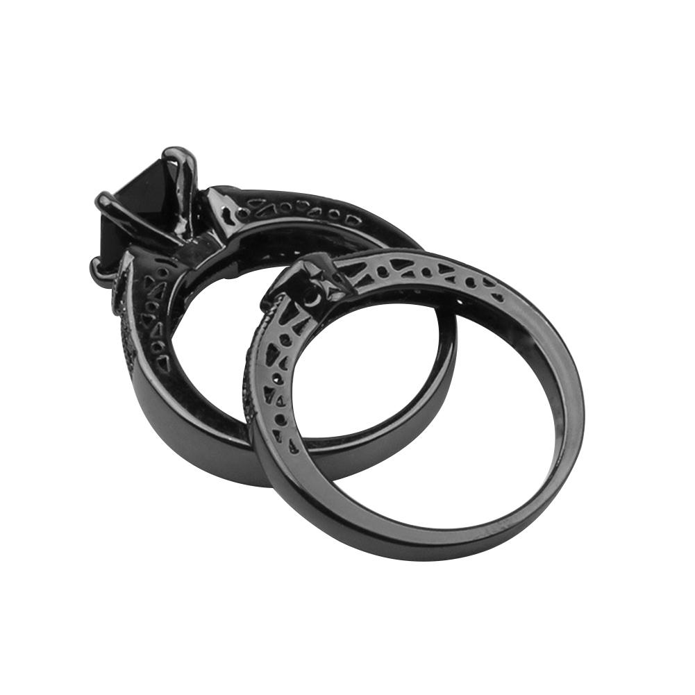 BLUELANS PIERŚCIONKI Pierścionki z sześciennymi sercami 2 szt./zestaw Kwadratowe pierścionki na palec Damska biżuteria imprezowa