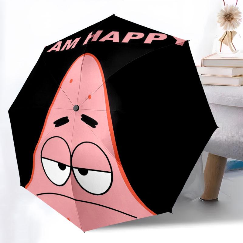 Patrick Star, automatic folding umbrella, portable and foldable design, 8 ribs, a Christmas or birthday gift.