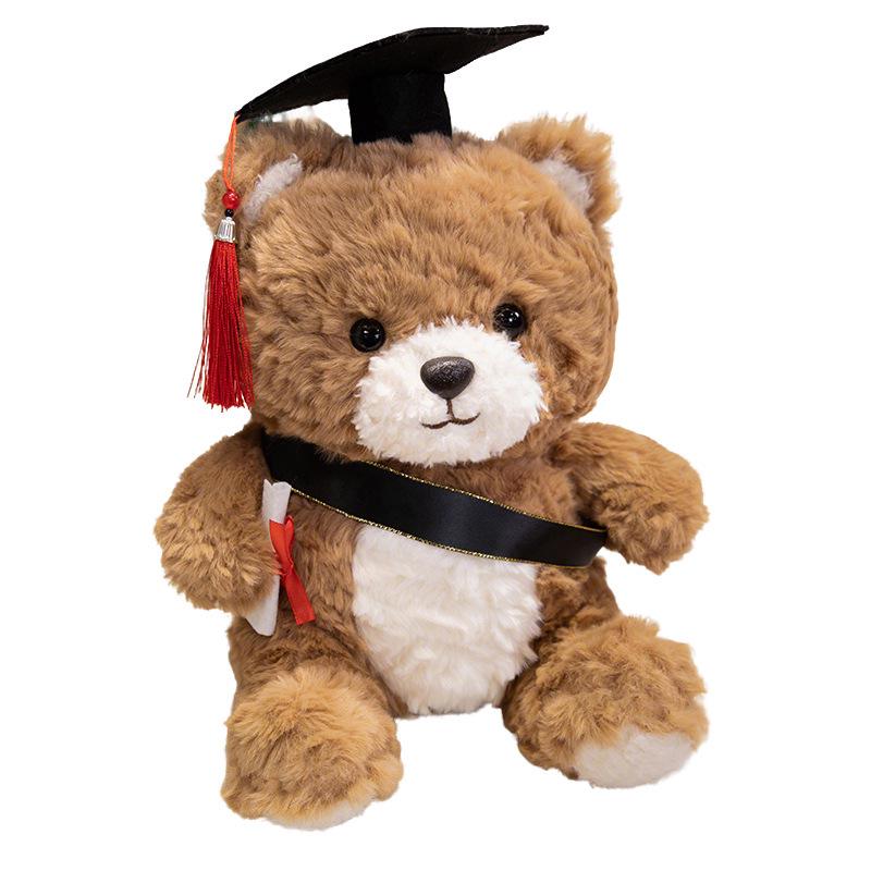 Graduation Teddy Bear Plush Toy - Cute Dr. Cake Bear Stuffed Animal Gift for Girls' Birthday