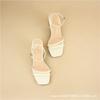 Sommer Damen Sandalen neu eckige Zehenpartie mit Schuhen sexy dünner Riemen dicker Absatz Sandalen Damen